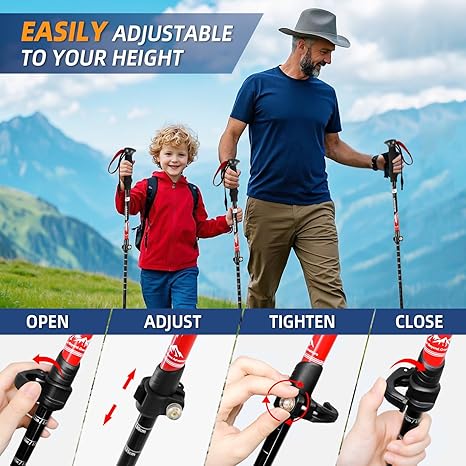 Bastones de senderismo ligeros y plegables